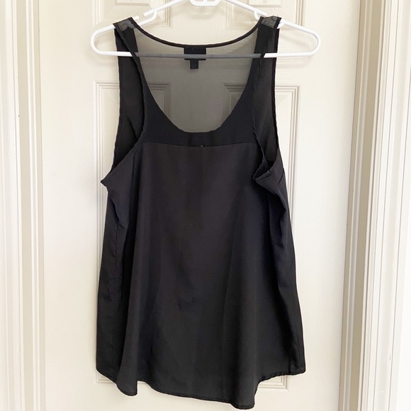 🔵 Medium Mossimo Black Tank Top with Sheer Accent on Back - Picture 4 of 6